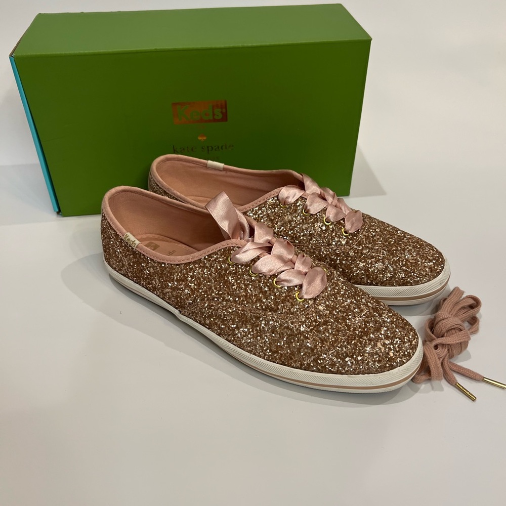 KATE SPADE KEDS X NEW YORK GLITTER SNEAKERS with BOX